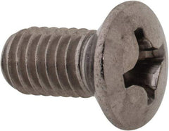 Value Collection - M6x1.00 Metric Coarse, 12mm OAL Phillips Drive Machine Screw - Oval Head, Grade 18-8 & A2 Stainless Steel, Uncoated, Without Washer - USA Tool & Supply