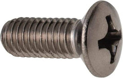 Value Collection - M6x1.00 Metric Coarse, 16mm OAL Phillips Drive Machine Screw - Oval Head, Grade 18-8 & A2 Stainless Steel, Uncoated, Without Washer - USA Tool & Supply