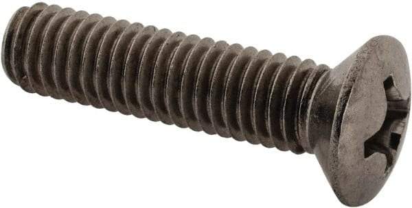 Value Collection - M6x1.00 Metric Coarse, 25mm OAL Phillips Drive Machine Screw - Oval Head, Grade 18-8 & A2 Stainless Steel, Uncoated, Without Washer - USA Tool & Supply