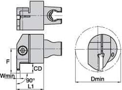 Kennametal - A4..03.. Insert, 30mm Head Length, 3mm Min Groove Width, Modular Grooving Cutting Unit Head - Right Hand Cut, System Size KM3225, Series A4 - USA Tool & Supply