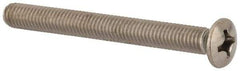 Value Collection - M6x1.00 Metric Coarse, 60mm OAL Phillips Drive Machine Screw - Oval Head, Grade 18-8 & A2 Stainless Steel, Uncoated, Without Washer - USA Tool & Supply