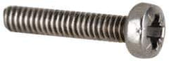 Value Collection - M6x1.00 Metric Coarse, 50mm Length Under Head Pozidriv Drive Machine Screw - Pan Head, Grade 18-8 & A2 Stainless Steel, Uncoated, Without Washer - USA Tool & Supply