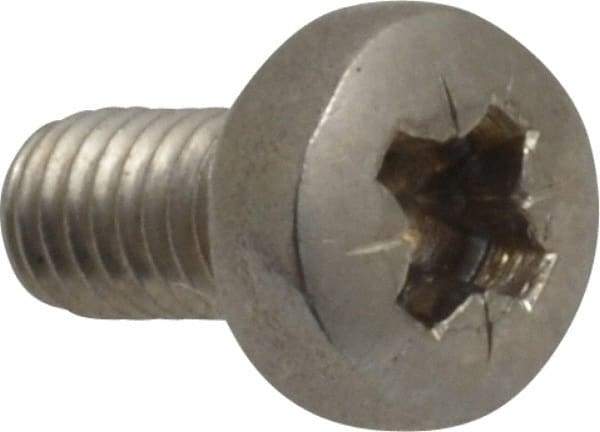 Value Collection - M4x0.70 Metric Coarse, 8mm Length Under Head Pozidriv Drive Machine Screw - Pan Head, Grade 18-8 & A2 Stainless Steel, Uncoated, Without Washer - USA Tool & Supply