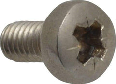 Value Collection - M4x0.70 Metric Coarse, 8mm Length Under Head Pozidriv Drive Machine Screw - Pan Head, Grade 18-8 & A2 Stainless Steel, Uncoated, Without Washer - USA Tool & Supply
