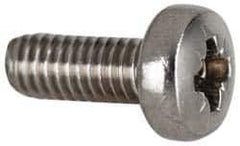 Value Collection - M5x0.80 Metric Coarse, 12mm Length Under Head Pozidriv Drive Machine Screw - Pan Head, Grade 18-8 & A2 Stainless Steel, Uncoated, Without Washer - USA Tool & Supply