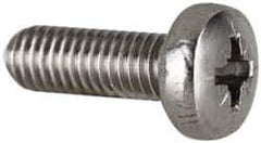 Value Collection - M6x1.00 Metric Coarse, 12mm Length Under Head Pozidriv Drive Machine Screw - Pan Head, Grade 18-8 & A2 Stainless Steel, Uncoated, Without Washer - USA Tool & Supply