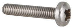 Value Collection - M6x1.00 Metric Coarse, 30mm Length Under Head Pozidriv Drive Machine Screw - Pan Head, Grade 18-8 & A2 Stainless Steel, Uncoated, Without Washer - USA Tool & Supply