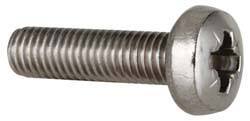 Value Collection - M8x1.25 Metric Coarse, 30mm Length Under Head Pozidriv Drive Machine Screw - Pan Head, Grade 18-8 & A2 Stainless Steel, Uncoated, Without Washer - USA Tool & Supply