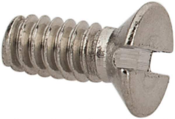 Value Collection - M1.6x0.35 Metric Coarse, 4mm OAL Slotted Drive Machine Screw - Flat Head, Grade 316 & A4 Stainless Steel, Uncoated, Without Washer - USA Tool & Supply