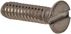 Value Collection - M1.6x0.35 Metric Coarse, 6mm OAL Slotted Drive Machine Screw - Flat Head, Grade 316 & A4 Stainless Steel, Uncoated, Without Washer - USA Tool & Supply