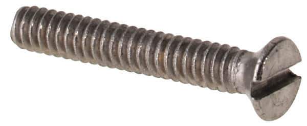 Value Collection - M1.6x0.35 Metric Coarse, 10mm OAL Slotted Drive Machine Screw - Flat Head, Grade 316 & A4 Stainless Steel, Uncoated, Without Washer - USA Tool & Supply