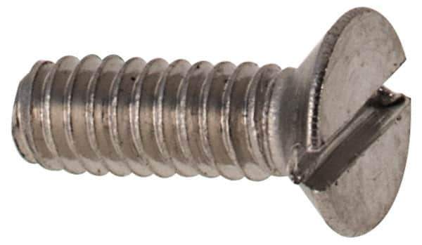 Value Collection - M2x0.40 Metric Coarse, 6mm OAL Slotted Drive Machine Screw - Flat Head, Grade 316 & A4 Stainless Steel, Uncoated, Without Washer - USA Tool & Supply
