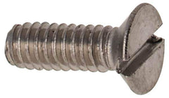 Value Collection - M2x0.40 Metric Coarse, 6mm OAL Slotted Drive Machine Screw - Flat Head, Grade 316 & A4 Stainless Steel, Uncoated, Without Washer - USA Tool & Supply
