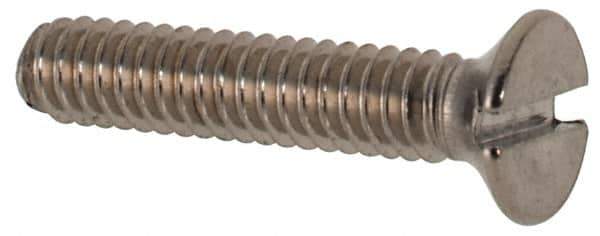 Value Collection - M2x0.40 Metric Coarse, 10mm OAL Slotted Drive Machine Screw - Flat Head, Grade 316 & A4 Stainless Steel, Uncoated, Without Washer - USA Tool & Supply