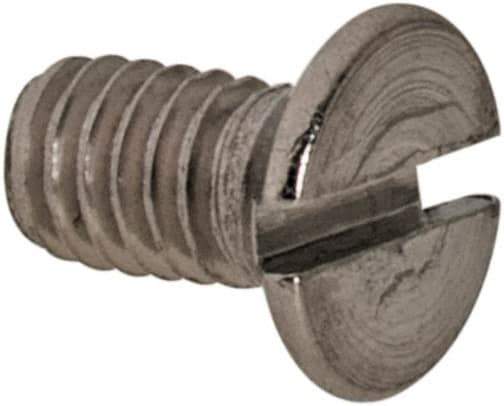 Value Collection - M2.5x0.45 Metric Coarse, 5mm OAL Slotted Drive Machine Screw - Flat Head, Grade 316 & A4 Stainless Steel, Uncoated, Without Washer - USA Tool & Supply