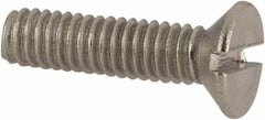Value Collection - M2.5x0.45 Metric Coarse, 10mm OAL Slotted Drive Machine Screw - Flat Head, Grade 316 & A4 Stainless Steel, Uncoated, Without Washer - USA Tool & Supply