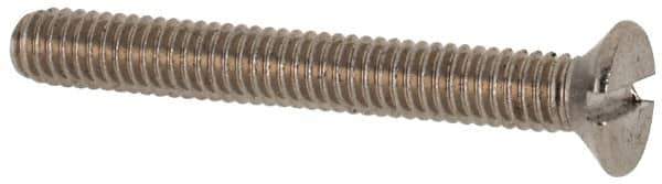 Value Collection - M2.5x0.45 Metric Coarse, 20mm OAL Slotted Drive Machine Screw - Flat Head, Grade 316 & A4 Stainless Steel, Uncoated, Without Washer - USA Tool & Supply