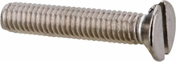 Value Collection - M3x0.50 Metric Coarse, 16mm OAL Slotted Drive Machine Screw - Flat Head, Grade 316 & A4 Stainless Steel, Uncoated, Without Washer - USA Tool & Supply