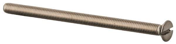 Value Collection - M3x0.50 Metric Coarse, 50mm OAL Slotted Drive Machine Screw - Flat Head, Grade 316 & A4 Stainless Steel, Uncoated, Without Washer - USA Tool & Supply