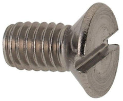 Value Collection - M4x0.70 Metric Coarse, 8mm OAL Slotted Drive Machine Screw - Flat Head, Grade 316 & A4 Stainless Steel, Uncoated, Without Washer - USA Tool & Supply