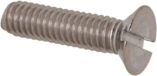 Value Collection - M4x0.70 Metric Coarse, 16mm OAL Slotted Drive Machine Screw - Flat Head, Grade 316 & A4 Stainless Steel, Uncoated, Without Washer - USA Tool & Supply