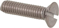 Value Collection - M4x0.70 Metric Coarse, 16mm OAL Slotted Drive Machine Screw - Flat Head, Grade 316 & A4 Stainless Steel, Uncoated, Without Washer - USA Tool & Supply