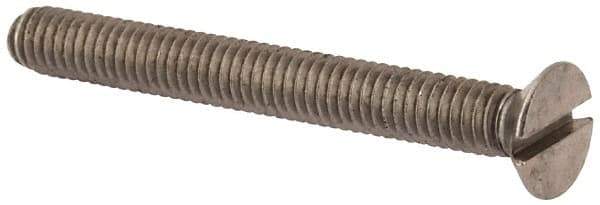 Value Collection - M4x0.70 Metric Coarse, 35mm OAL Slotted Drive Machine Screw - Flat Head, Grade 316 & A4 Stainless Steel, Uncoated, Without Washer - USA Tool & Supply