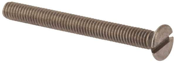 Value Collection - M4x0.70 Metric Coarse, 40mm OAL Slotted Drive Machine Screw - Flat Head, Grade 316 & A4 Stainless Steel, Uncoated, Without Washer - USA Tool & Supply
