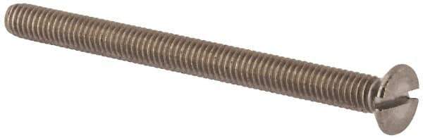 Value Collection - M4x0.70 Metric Coarse, 50mm OAL Slotted Drive Machine Screw - Flat Head, Grade 316 & A4 Stainless Steel, Uncoated, Without Washer - USA Tool & Supply