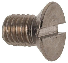 Value Collection - M5x0.80 Metric Coarse, 8mm OAL Slotted Drive Machine Screw - Flat Head, Grade 316 & A4 Stainless Steel, Uncoated, Without Washer - USA Tool & Supply