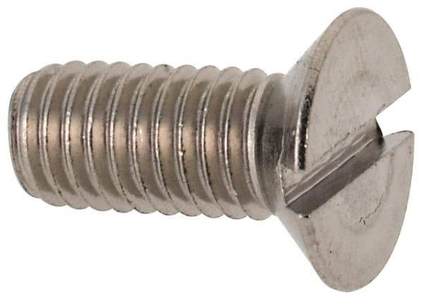 Value Collection - M5x0.80 Metric Coarse, 12mm OAL Slotted Drive Machine Screw - Flat Head, Grade 316 & A4 Stainless Steel, Uncoated, Without Washer - USA Tool & Supply