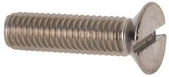 Value Collection - M5x0.80 Metric Coarse, 20mm OAL Slotted Drive Machine Screw - Flat Head, Grade 316 & A4 Stainless Steel, Uncoated, Without Washer - USA Tool & Supply