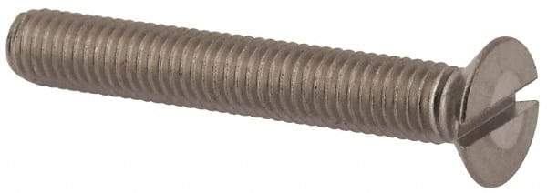 Value Collection - M5x0.80 Metric Coarse, 35mm OAL Slotted Drive Machine Screw - Flat Head, Grade 316 & A4 Stainless Steel, Uncoated, Without Washer - USA Tool & Supply