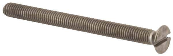 Value Collection - M5x0.80, 60mm OAL Slotted Drive Machine Screw - Flat Head, Grade 316 & A4 Stainless Steel, Uncoated, Without Washer - USA Tool & Supply