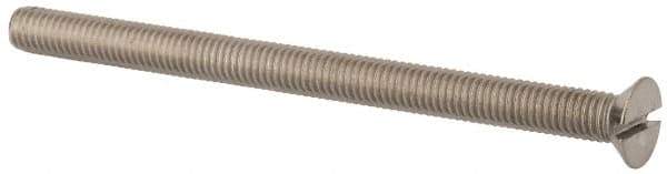 Value Collection - M5x0.80, 70mm OAL Slotted Drive Machine Screw - Flat Head, Grade 316 & A4 Stainless Steel, Uncoated, Without Washer - USA Tool & Supply