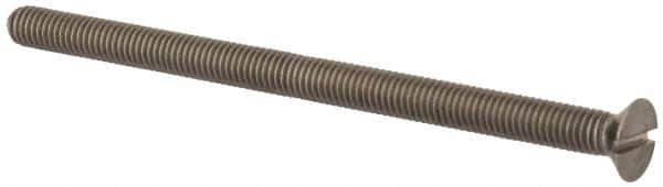 Value Collection - M5x0.80 Metric Coarse, 80mm OAL Slotted Drive Machine Screw - Flat Head, Grade 316 & A4 Stainless Steel, Uncoated, Without Washer - USA Tool & Supply