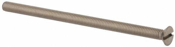 Value Collection - M5x0.80 Metric Coarse, 90mm OAL Slotted Drive Machine Screw - Flat Head, Grade 316 & A4 Stainless Steel, Uncoated, Without Washer - USA Tool & Supply
