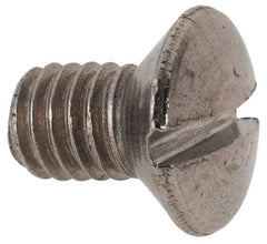 Value Collection - M6x1.00 Metric Coarse, 8mm OAL Slotted Drive Machine Screw - Flat Head, Grade 316 & A4 Stainless Steel, Uncoated, Without Washer - USA Tool & Supply
