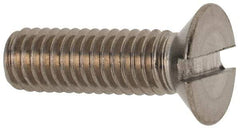 Value Collection - M6x1.00 Metric Coarse, 20mm OAL Slotted Drive Machine Screw - Flat Head, Grade 316 & A4 Stainless Steel, Uncoated, Without Washer - USA Tool & Supply