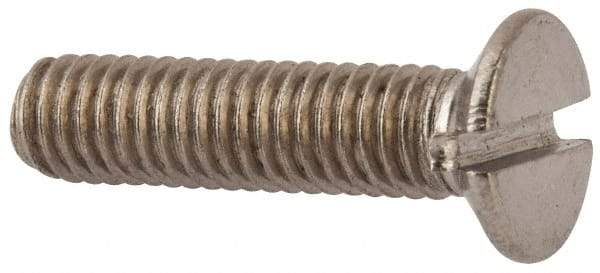 Value Collection - M6x1.00 Metric Coarse, 25mm OAL Slotted Drive Machine Screw - Flat Head, Grade 316 & A4 Stainless Steel, Uncoated, Without Washer - USA Tool & Supply