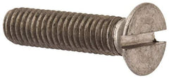 Value Collection - M6x1.00 Metric Coarse, 30mm OAL Slotted Drive Machine Screw - Flat Head, Grade 316 & A4 Stainless Steel, Uncoated, Without Washer - USA Tool & Supply