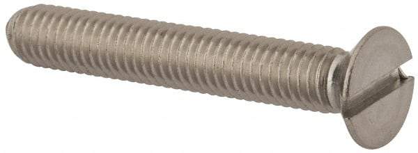 Value Collection - M6x1.00 Metric Coarse, 40mm OAL Slotted Drive Machine Screw - Flat Head, Grade 316 & A4 Stainless Steel, Uncoated, Without Washer - USA Tool & Supply