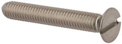 Value Collection - M6x1.00 Metric Coarse, 40mm OAL Slotted Drive Machine Screw - Flat Head, Grade 316 & A4 Stainless Steel, Uncoated, Without Washer - USA Tool & Supply