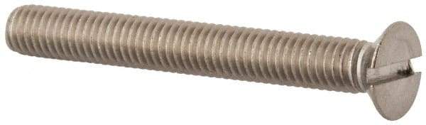 Value Collection - M6x1.00 Metric Coarse, 50mm OAL Slotted Drive Machine Screw - Flat Head, Grade 316 & A4 Stainless Steel, Uncoated, Without Washer - USA Tool & Supply
