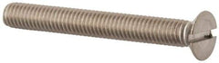 Value Collection - M6x1.00 Metric Coarse, 50mm OAL Slotted Drive Machine Screw - Flat Head, Grade 316 & A4 Stainless Steel, Uncoated, Without Washer - USA Tool & Supply