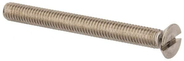 Value Collection - M6x1.00 Metric Coarse, 60mm OAL Slotted Drive Machine Screw - Flat Head, Grade 316 & A4 Stainless Steel, Uncoated, Without Washer - USA Tool & Supply