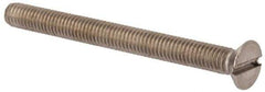Value Collection - M6x1.00 Metric Coarse, 65mm OAL Slotted Drive Machine Screw - Flat Head, Grade 316 & A4 Stainless Steel, Uncoated, Without Washer - USA Tool & Supply