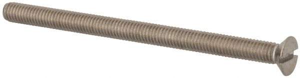 Value Collection - M6x1.00 Metric Coarse, 90mm OAL Slotted Drive Machine Screw - Flat Head, Grade 316 & A4 Stainless Steel, Uncoated, Without Washer - USA Tool & Supply