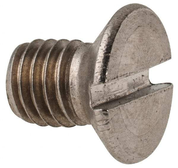 Value Collection - M8x1.25 Metric Coarse, 12mm OAL Slotted Drive Machine Screw - Flat Head, Grade 316 & A4 Stainless Steel, Uncoated, Without Washer - USA Tool & Supply
