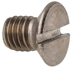 Value Collection - M8x1.25 Metric Coarse, 12mm OAL Slotted Drive Machine Screw - Flat Head, Grade 316 & A4 Stainless Steel, Uncoated, Without Washer - USA Tool & Supply
